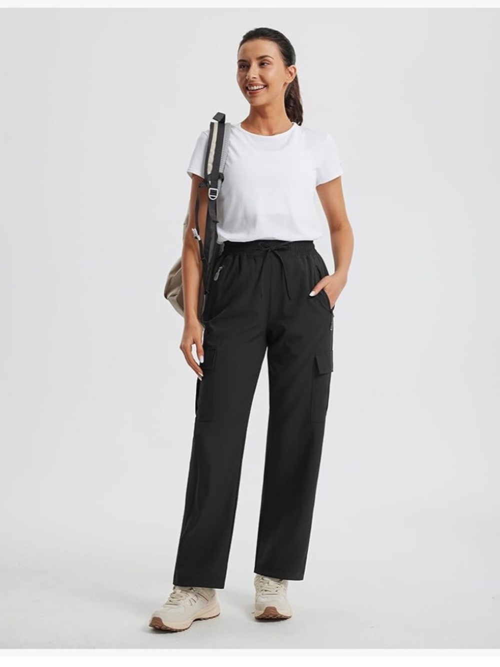 Women’s Hiking Pants Lightweight Black Dry Cargo